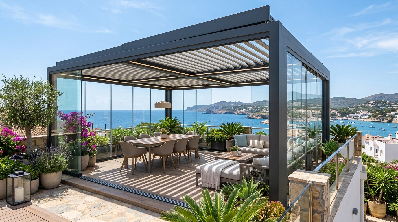 Cerramiento de cristal para pérgolas: cuándo compensa y cuándo no
