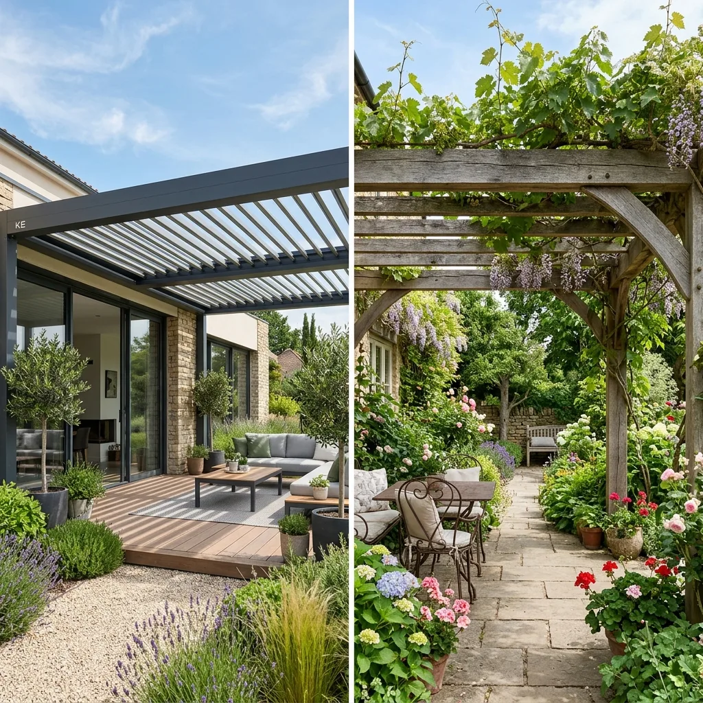 Pérgola bioclimática vs. pérgola de madera: diferencias, pros y contras | Valencia