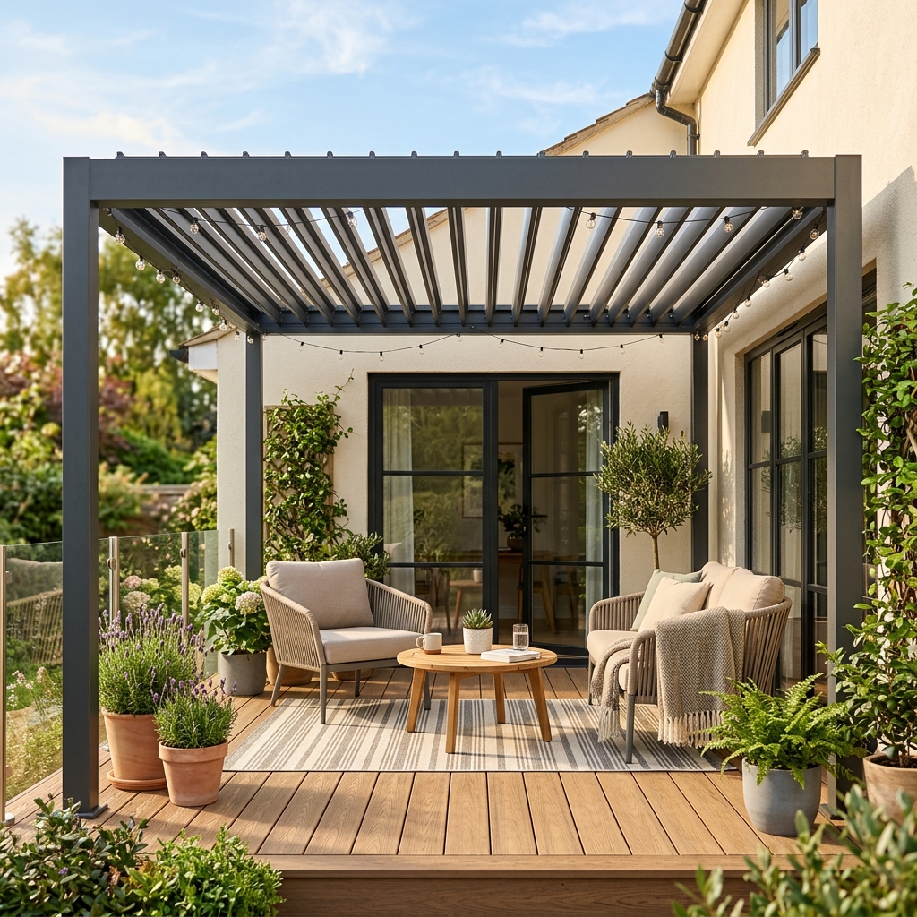 Pérgola bioclimática barata instalada en Valencia con calidad premium